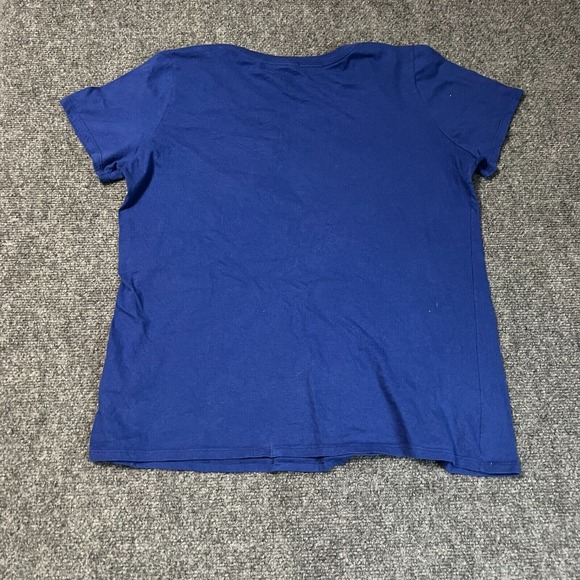 Nike Shirt Women's Large Blue Short Sleeve Round Neck Athletic Cut EUC - Picture 3 of 6